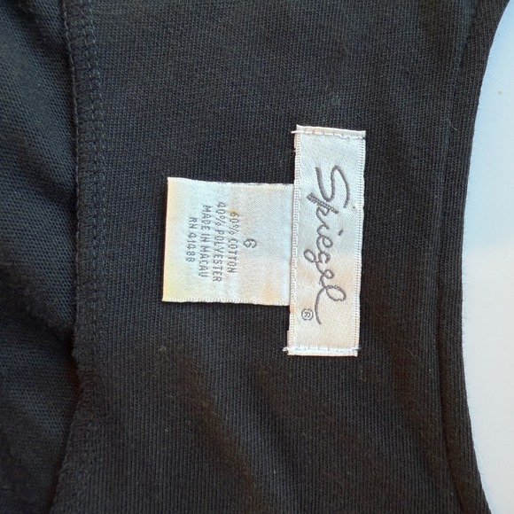 Spiegel Black Maxi Dress Sz 6 Button Front Sleeveless Y2K Goth Classic Preppy - Picture 7 of 8